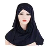 Vêtements ethniques Style européen et américain lait soie perlée écharpe chapeau musulman deux pièces dames mode Patch Hijab