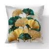Travesseiro 45x45cm impressão ginkgo folhas travesseiros capa de poliéster de poli -teste curta cadeira floral moderna s sala de estar travesseiro de decoração