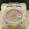 Factory S 3 Style 18k Yellow Gold Mens 43 5mm Diamond Watch anpassad med ￤kta diamanter Roman Automatisk mode Men260w