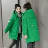 Chaqueta de algodón 2022 para mujer, abrigo de pan para mujer, Parkas holgadas coreanas de invierno de longitud media para mujer, Parkas gruesas impermeables para la nieve, prendas de vestir