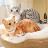 28 cm/35 cm mignon vraie vie en peluche chats poupée en peluche chat couché jouets en peluche pour enfants bébé poupée enfants cadeau d'anniversaire décoration de la maison