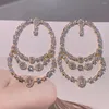 Brincos de luxo gotas de água de luxo na moda festa de noivado de casamento de zircão cúbico dubai grande para mulheres vestido jóia e9444