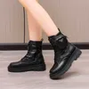 Gorące kobiety buty skórzane buty zimowe botki kobiety w stylu brytyjski nowa moda Koreańska okrągła głowa gruba dolna koronkowa torba w górę krótki but 221220