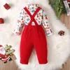 Set di abbigliamento Citgeeautumn Natale neonati bambini set complessiva set maniche lunghe pantaloni per sospensione pantaloni per feste di Natale