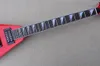 Factory Custom V Shape Electric Guitar With Black Double Rock Bridge HH Pickups Can be customized