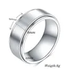 Fashion Men's Ring Stainless Steel Can Rotate for Jewelry Titanium Men Rings Silver Gold Black Color Wholesale