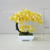 Decorative Flowers Colorful Artificial Plants Bonsai Small Tree Pot Fake For Home & Garden Decoration