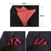 Bow Ties Veektie Marka Moda Polka Dotlar Cep Kare Mendili Hanky ​​25cm Ekstra Büyük Erkekler Takım Formal Smokin Düğün Partisi Kırmızı