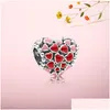 Charms Authentic 925 Sterling Sier Red Enalj Love Heart Retail Box European Bead Armband Jewelry Making Accessories Drop Delivery DHYV7