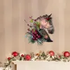 クリスマスの装飾馬場馬術トロイの木馬ヘッドドアハンガーリースキッズチルストマスの木の吊り下げペンダント＃G4