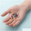 Charms 10Pcs/Lot Crystal Birthstone For Handmade Diy Bracelet Making Sier Plated Small Water Drop Pendants Jewelry Accessories Deliv Dhdut