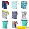 DHL Delivery Cartoon Printing Storage Baby Protable Nappy Reusable Washable Wet Dry Cloth Zipper Waterproof Diaper Baby Nappy