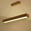 Pendelleuchten aus massivem Holz, rechteckig, LED-Lampe, beleuchtet Wohnzimmer, El, dekoratives Bekleidungsgeschäft, Holz, Restaurant, ZA