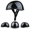 Casques de moto Casque Unisexe Half Vintage Half Face pour vélo Cruiser Scooter Matte Black Accessoires