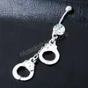 Simple Personality Handcuffs Crystal Style Navel Belly Button Barbell Rings Body Piercing Gift For Men Women