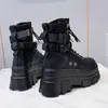 Boots Green Punk Thick Sole Biker Women's Fall Winter Gothic Shoes Ankle Strap Botas Mujer 221213