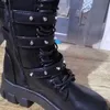 Toplaarzen luxe merk vrouw winter nieuw pu lederen platform mode veter punk gothic booties casual werkschoenen voor dames 221213