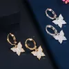 Collier Boucles d'oreilles Set Beaqueen Delateg 585 Gold Color Butterfly Drop Choker Cumbic Zircon Charms Bijoux pour les femmes JS262