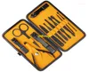 Nail Art Kits Hoge kwaliteit 12 -stcs roestvrijstalen staal Clipper Kit Black Manicure Plier Tweezer Scissor Oor Pick Set Professionele verzorging