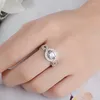 Bröllopsringar 2022 Par Round Cz Silver Color Ring for Women Crown Lovers With Stamp Jewelry Gift