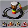 Pulseras de encanto Mini Jambe Drummer para la venta Djembe Percusión Instrumento musical Collar Africano Tambor de mano Accesorios de joyería