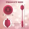 sex toy massager New female rose sucking retractable egg skipping double head vibrating rod tongue licking masturbator appeal adult products