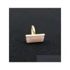 Solitaire Ring Moda Altın Kaplama Doğal Taş Pembe Kristal Geometri Gül Kuvars Kadın Mücevher Drop Teslimat DH5BZ