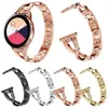 Bekijk banden mode x type stijl diamantarmband voor Galaxy Active 2 1 Band Metal Link Women Strap 42mm 46mm249g