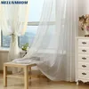 Curtain Modern Shiny Silver Solid White Sheer For Bedroom Window Treatments Tulle Living Room Kitchen Voile Fabric Roman