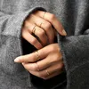 Кластерные кольца Аутентичные 925 серебряного серебра минималистское простое x перекрестное открытое регулируемое кольцо для пальцев для женщин Геометрическое модный модный