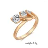 Hochzeit Ringe Mode Österreich Kristall Gold Farbe Finger Kirsche Ring Engagement Zirkonia Für Frauen Großhandel Drop