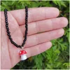 Pendant Necklaces Handmade Beaded Chain Mushroom Necklace Women Stylish Short Choker Wholesale Jewelry 3402 Q2 Drop Delivery Pendants Dhewo