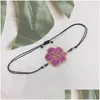 Strand z koralikami Bluestar Women Miyuki Bransoletka Purple Flower Pseras Mujer Majer Kryształ Ręcznie robota biżuteria Dostawa Brace DH91N