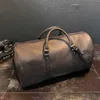 Duffel Bags Custom Stylish Men's Hand-held Travel Leather High-capacity Boarding Bag Business Luggage Lykj-yxy