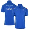 Herrpolo racing Formula One Team överdimensionerade den officiella Alpine Driver Summer Leisure T-shirt Men Blue K1T3