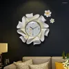 Horloges murales Creative Light Luxury Home Horloge décorative tridimensionnelle américaine moderne pure montre de poche peinte à la main 57x57 cm