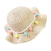 Cappelli 2022 Bambini Sole Estate Colore Palla Stile Bambino Cappello di paglia Ragazza Floppy Berretto da spiaggia a tesa larga Fiore per bambini