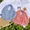 Shopping Bags 3D Women Daisy Embroidery Handbag Bag Coin Purse Small Transparent Tote Mesh Cloth High Quality Eco Fruit