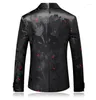 Costumes pour hommes Mode urbaine Top Business Casual Beau motif géométrique Slim Simple Costume de mariage Robe