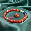 Strand 27 1 pärla buddhistiska bönpärlor 7 chakra carnelian armband lindrar ångest kvinnor män yoga meditation armband droppe