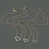 Designer ihålig hjärtformad örhängen kvinnlig diamanthalsband par kedja hänge lyx smycken present flickvän tillbehör whol256f