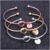 Pulseira 26 letra letra de ouro rosa sier amor n￳ pulseira menina voc￪ ser￡ minha dama de dama de honra Personalidade Round Pinging Chain Deld Deliv Dhoci