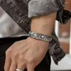 Link Bracelets Bracelet Width Men's Vintage Thai Silver Opening Gluttonous Personality Hipster Women's