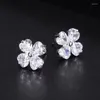 Stud Earrings 2022 Cool Style High Quality Cherry Blossom Petal Women's Temperament Birthday Party Premium Luxury Jewelry Gift