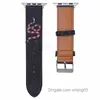 Pasek do inteligentnego zegarka Apple Watch G Kolorowy wzór LeatherStrap do AppleWatch Band Series 6 5 4 3 2 40mm 44mm 38mm 42mm Bransoletka iWatch Belt xinjing03