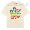 Camiseta feminina Designer de luxo Letra de arco-íris impressa Camiseta curta T-shirt Summer Top 7i9r