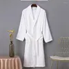 Women's Sleepwear Summer Waffle Cotton Bathrobe For Men Women Thin Section Absorbent Kimono Robe Trendyol Spring Home Clothes