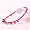 Link Bracelets JoursNeige Natural Garnet Bracelet Raindrop 3mm Beads Jewelry Bijoux Vintage Collares Collier Women Crystal