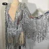 Stage Wear Sparkly Sequins Fringe Bodysuit Women Sexy Dancer Show Leotard Celebrate Outfit Prom Bar Birthday Party DJ Nightclub Costumes