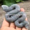 Mini Purple Pink Flash Labradorite Snake Carving Decor Natural Protective Fertility Transformation Rainbow Spectrolite Crystal Gemstone Spirit Animal Totem